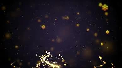 金色粒子光线圣诞节开场AE模板视频的预览图